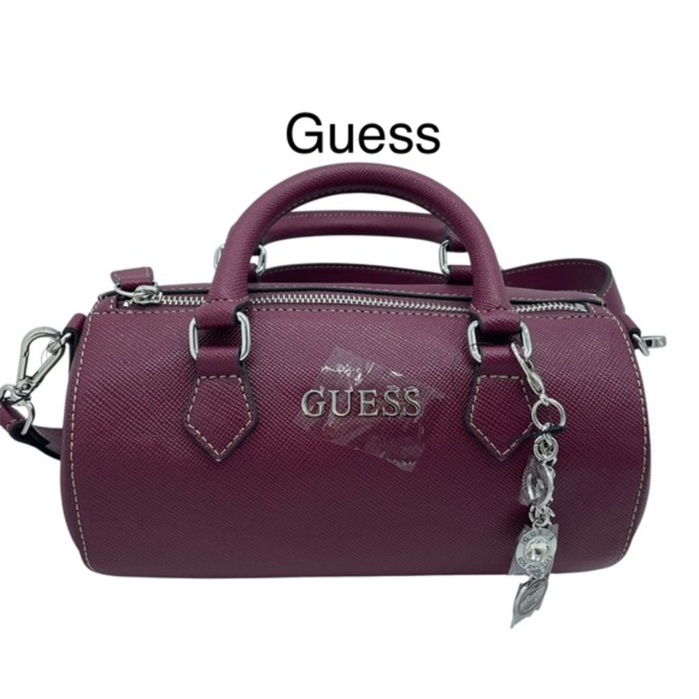 Guess Anessa Saddle Barrel‎ Oxblood Red Bag Crossbody Shoulder Handbag Women's